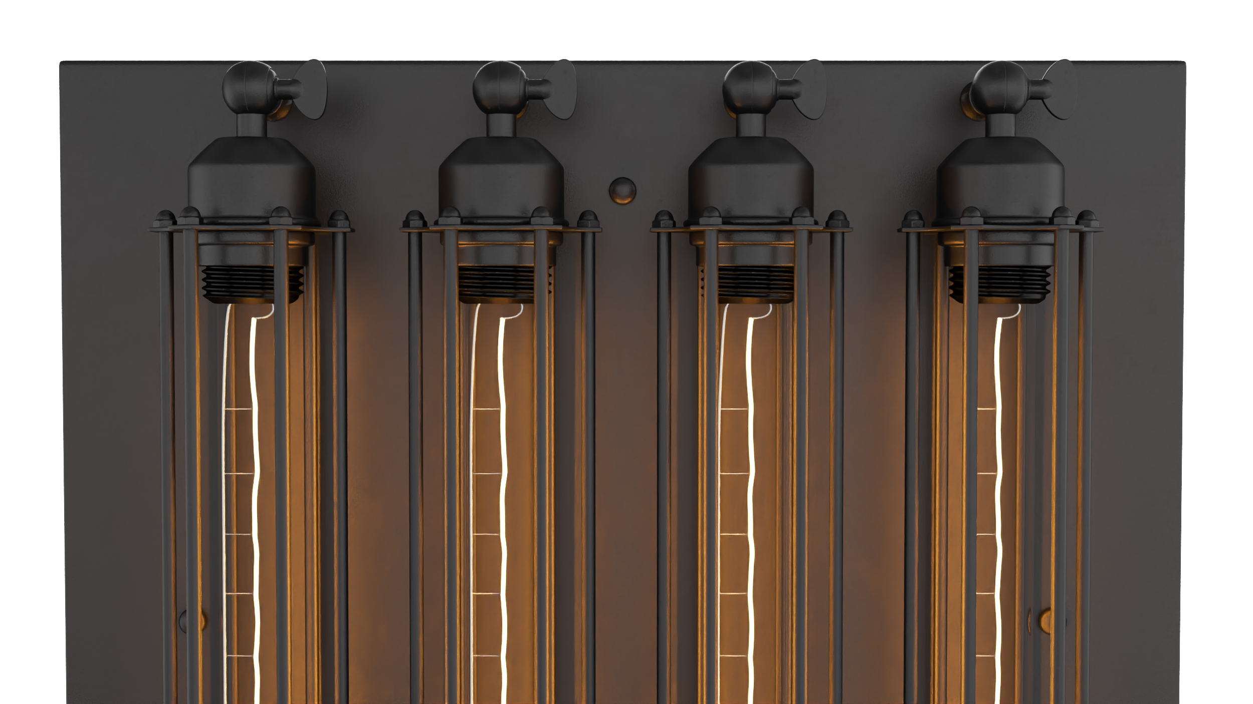 Vintage 4-Head Indoor Mount Ceiling Light ON 3D model