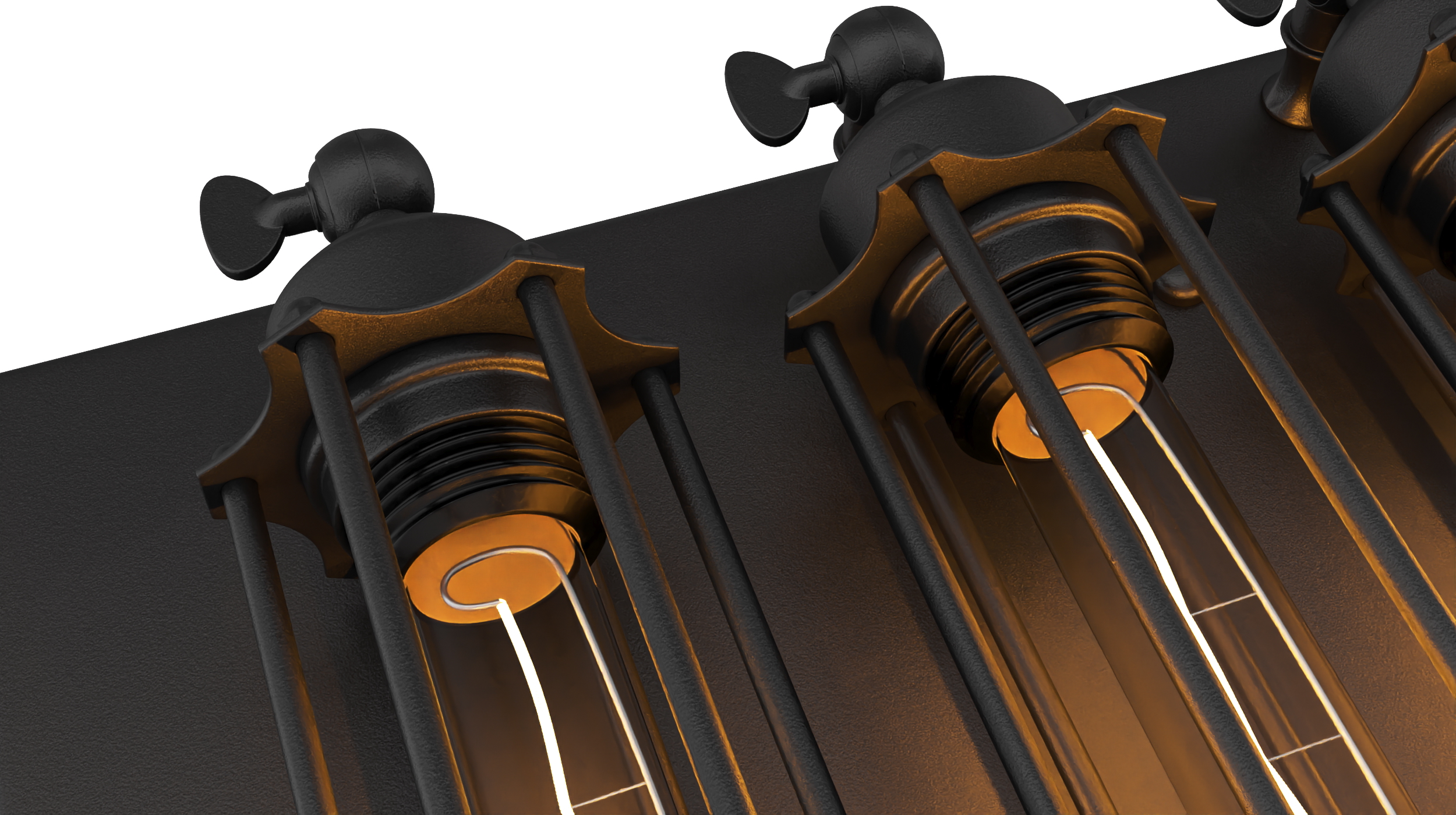 Vintage 4-Head Indoor Mount Ceiling Light ON 3D model