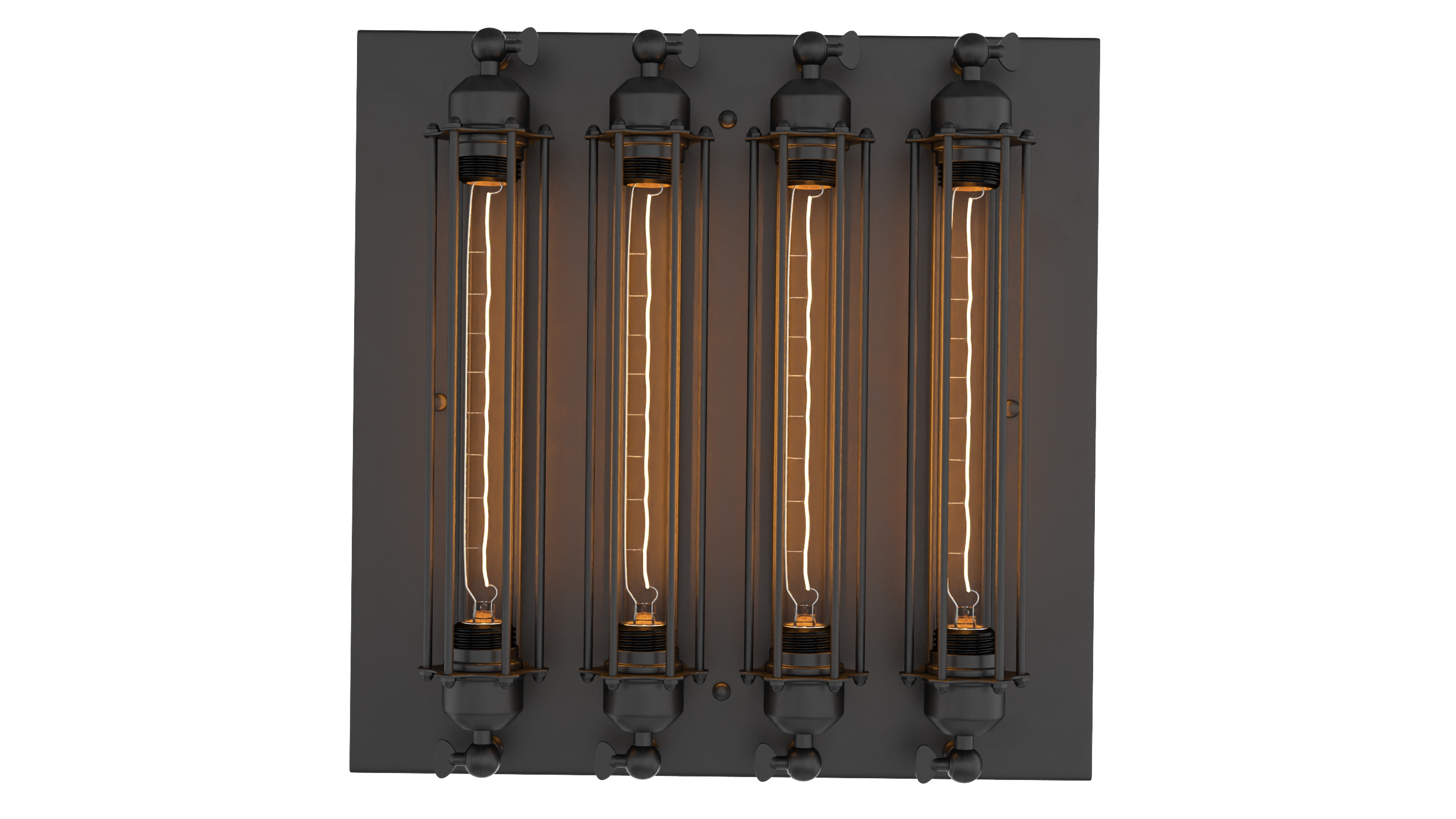 Vintage 4-Head Indoor Mount Ceiling Light ON 3D model