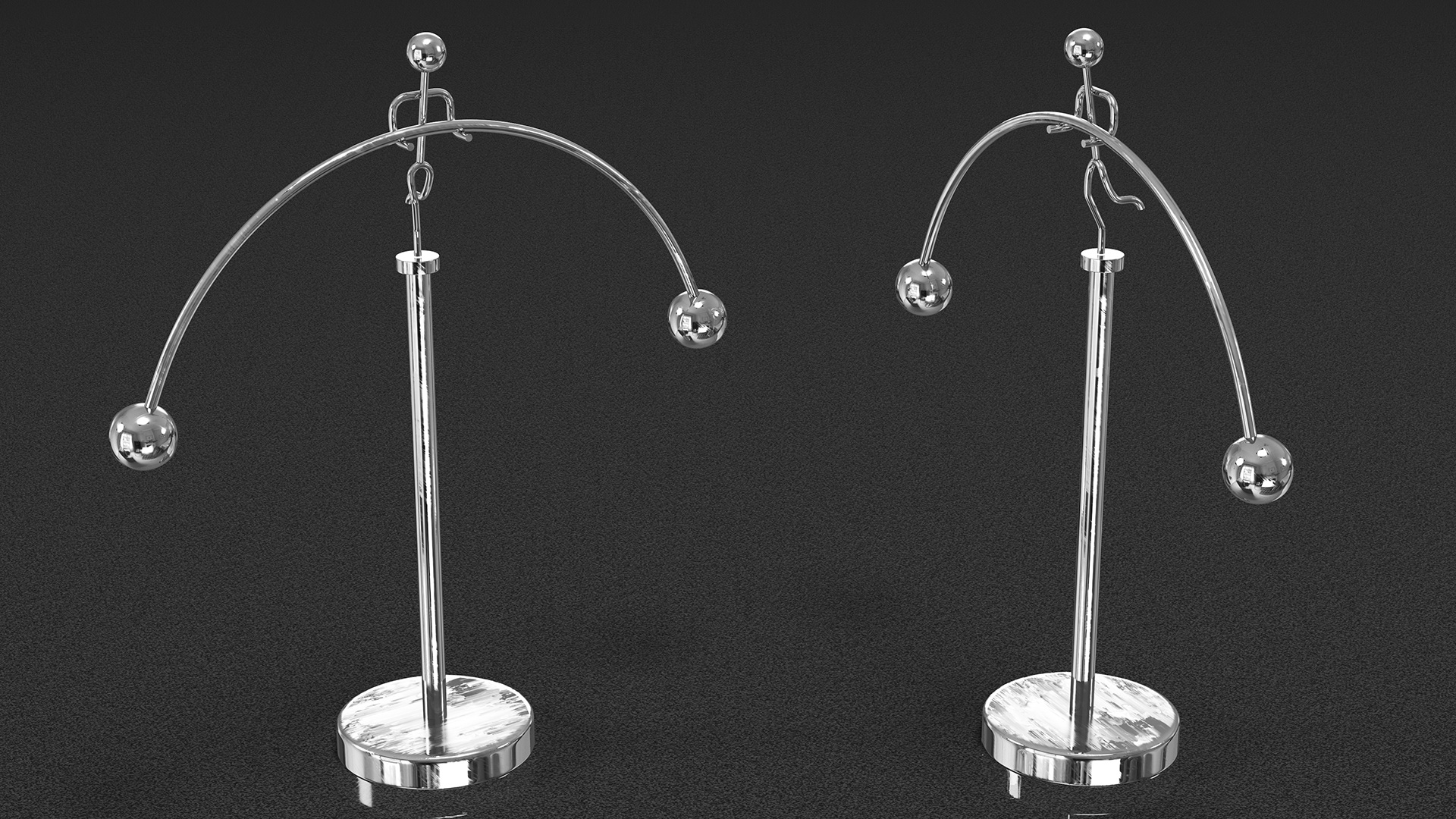 Weightlifter Stainless Steel Balancing Toy 3D
