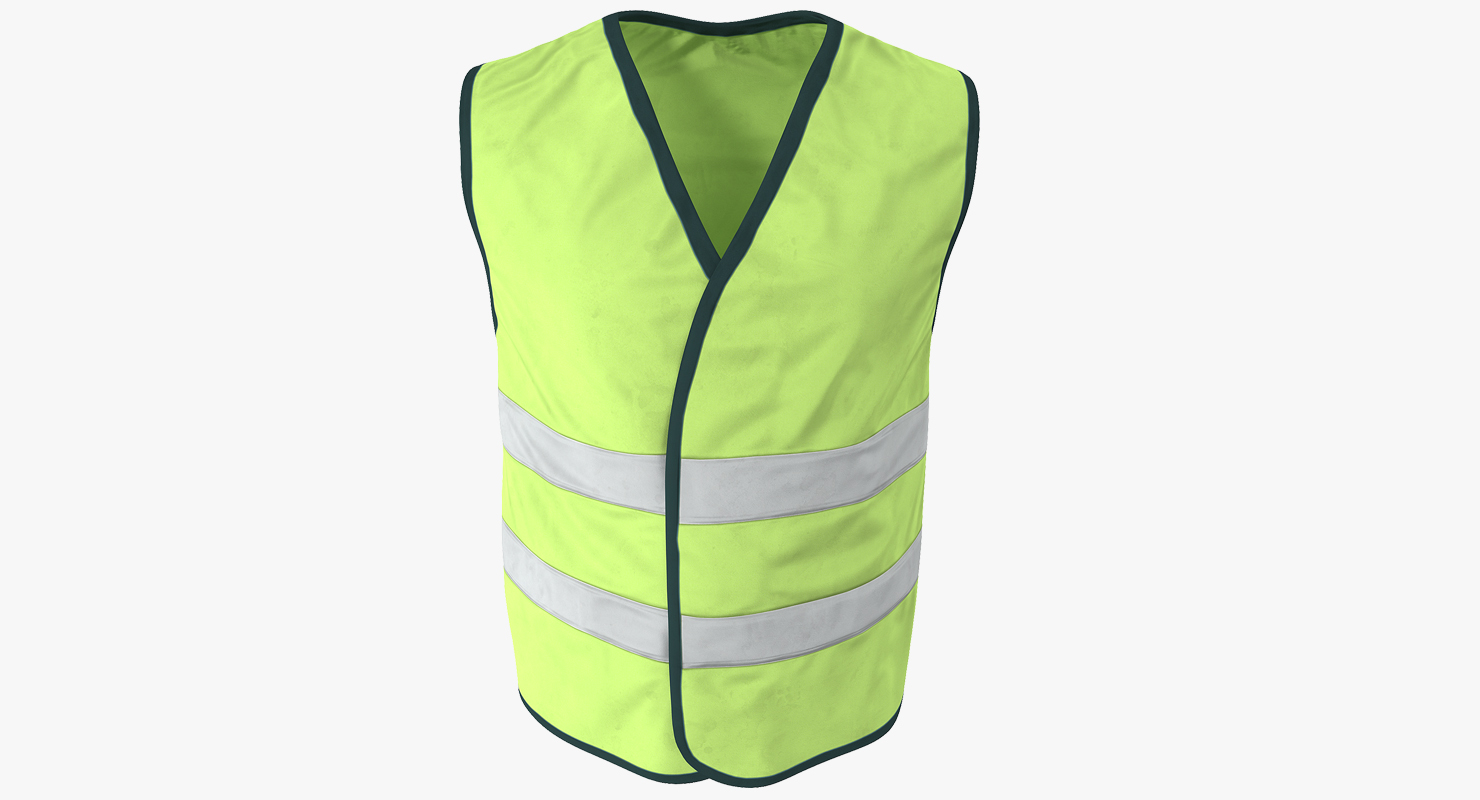 3D Yellow High Visibility Safety Jacket