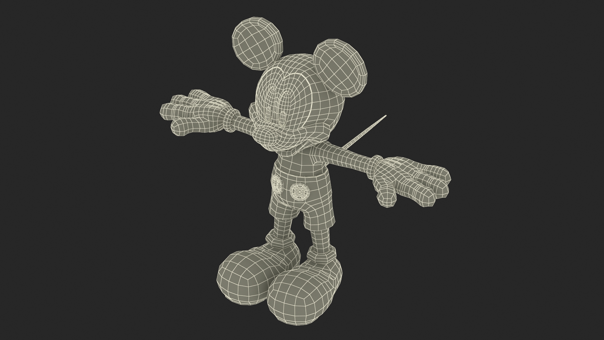 Mickey Mouse T-pose 3D model