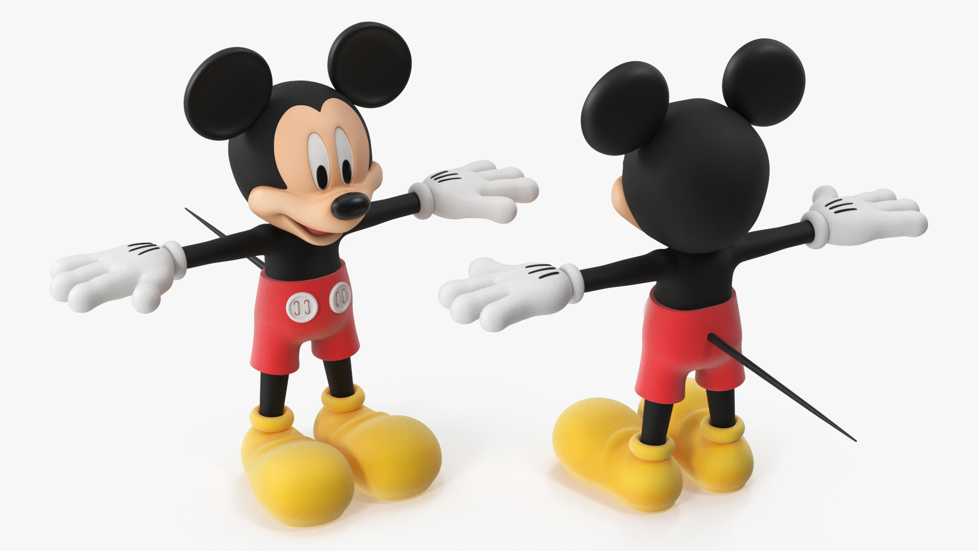 Mickey Mouse T-pose 3D model