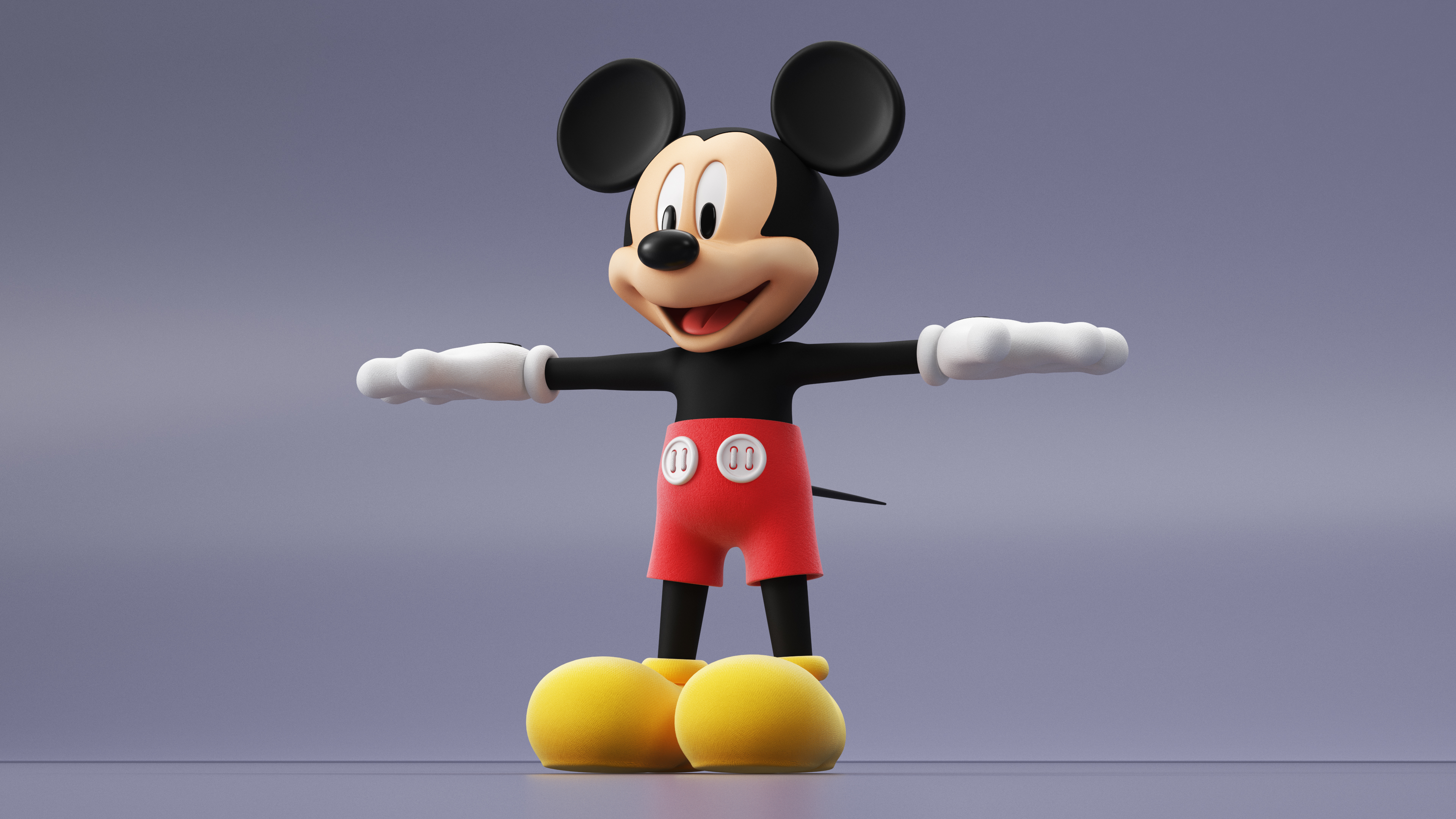 Mickey Mouse T-pose 3D model