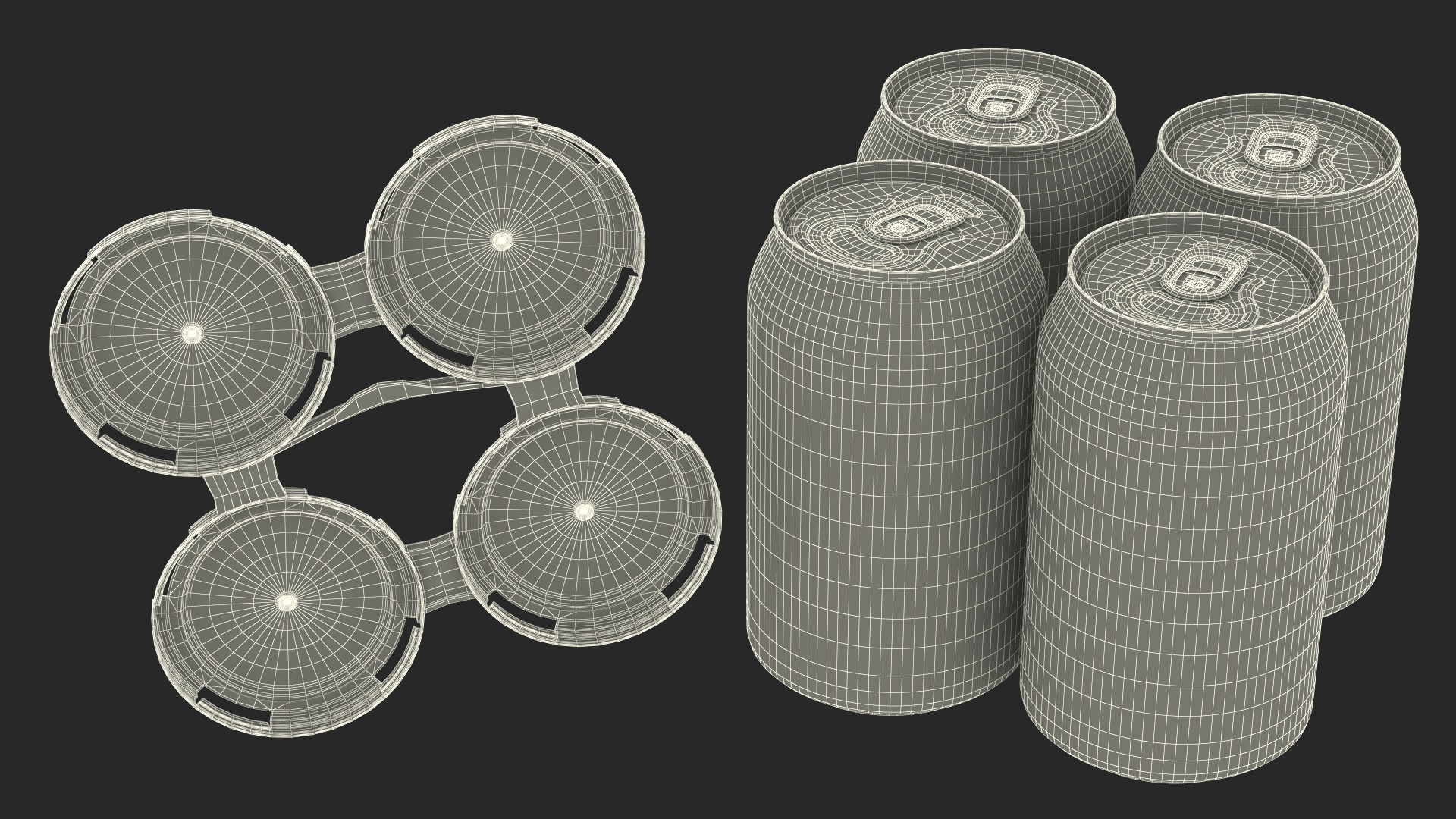 Reusable 4 Pack Soda Can Plastic Holder 3D model