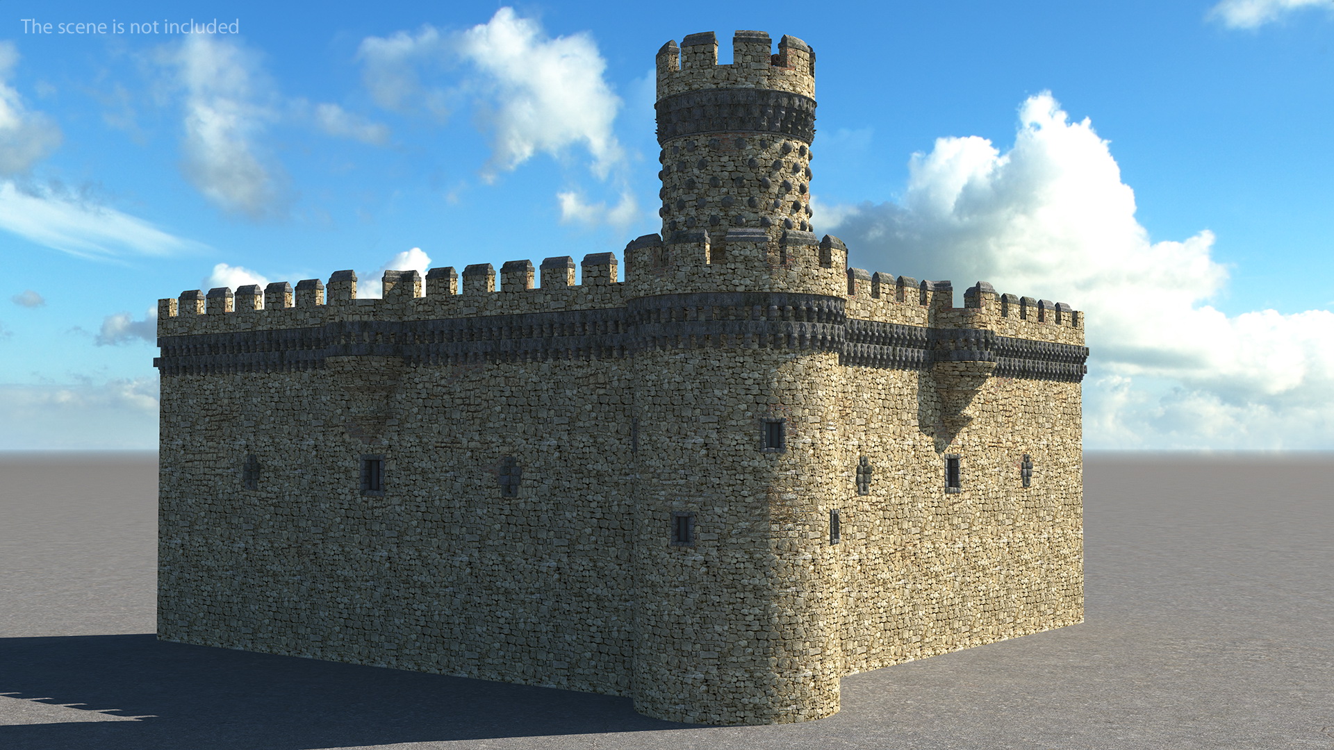 3D Castle Corner Wall model