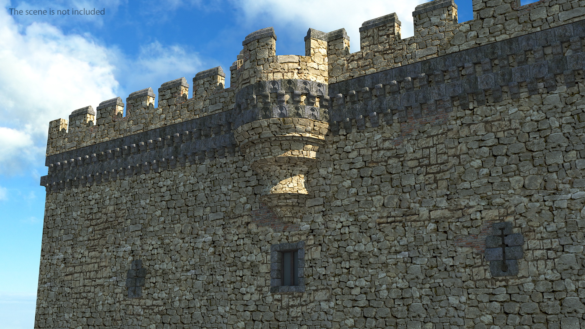 3D Castle Corner Wall model