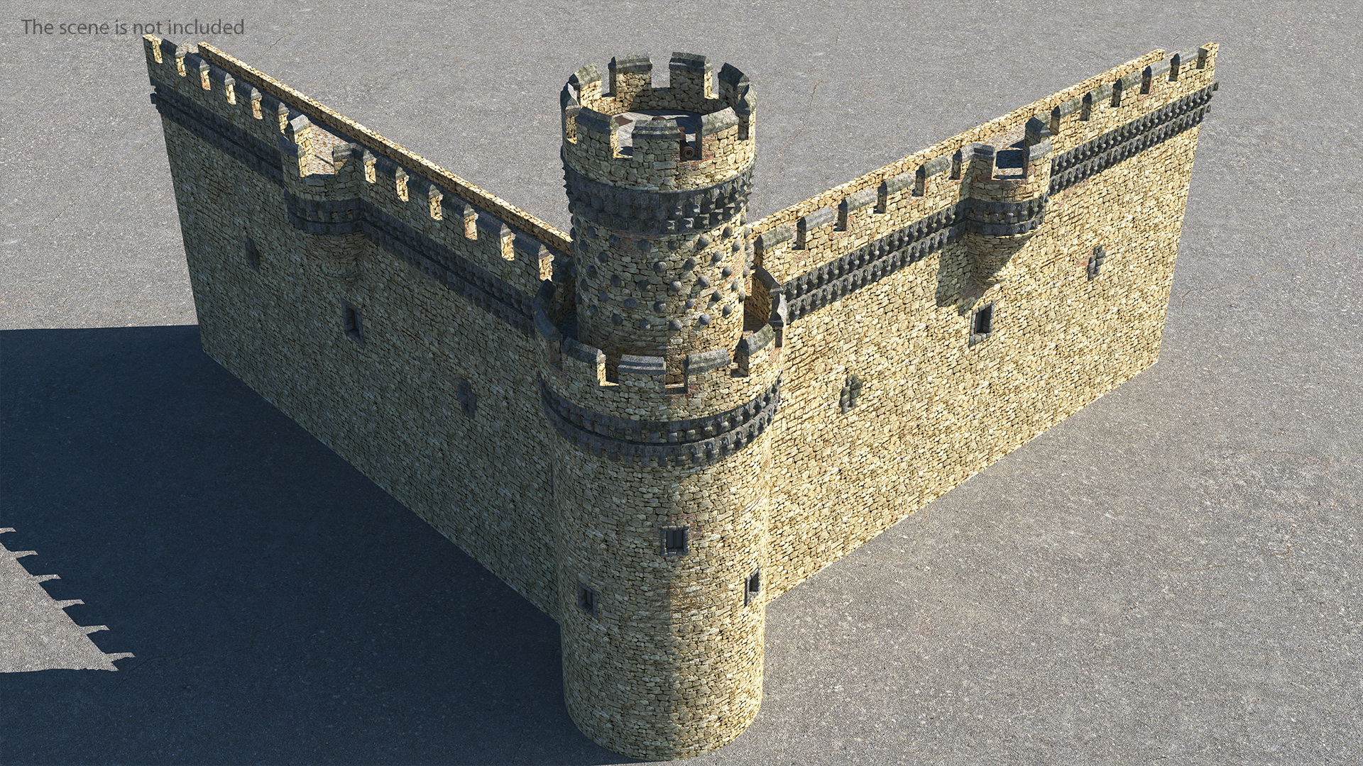 3D Castle Corner Wall model