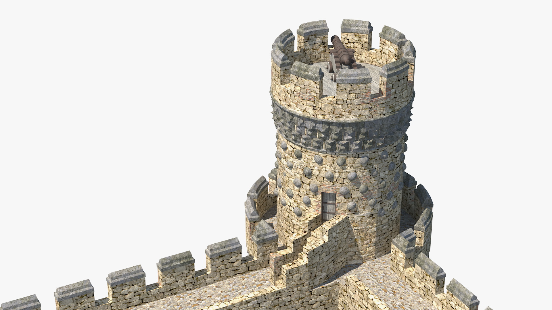 3D Castle Corner Wall model