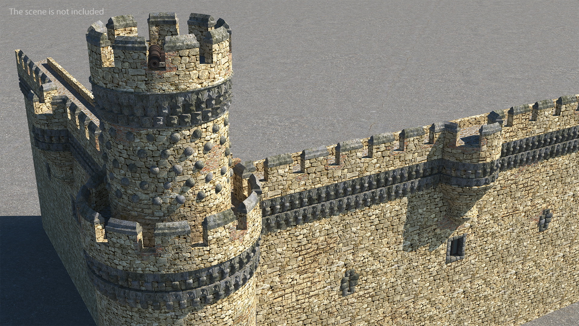 3D Castle Corner Wall model