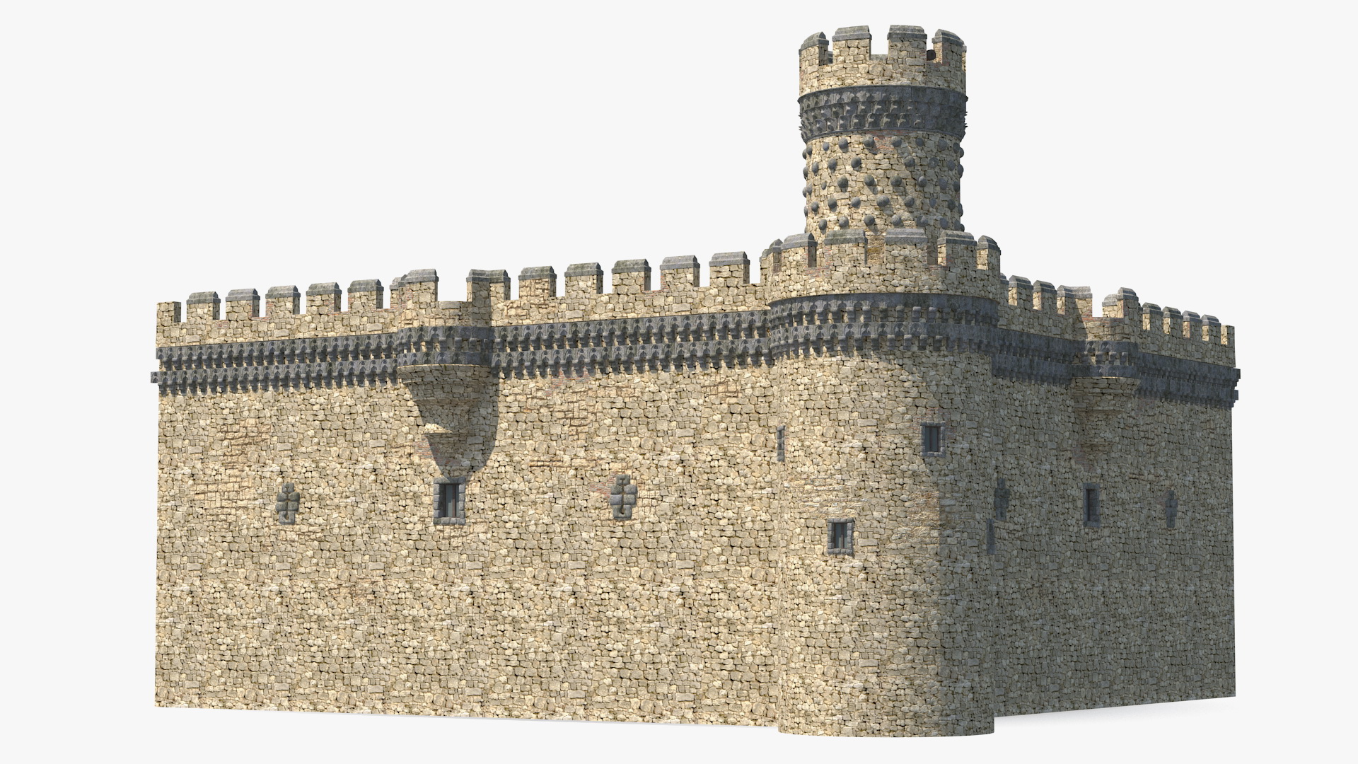 3D Castle Corner Wall model