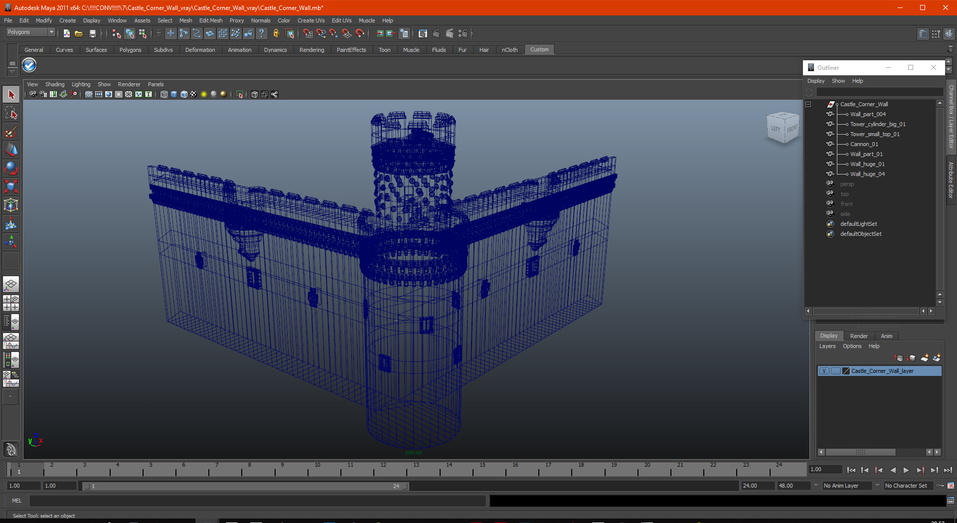 3D Castle Corner Wall model