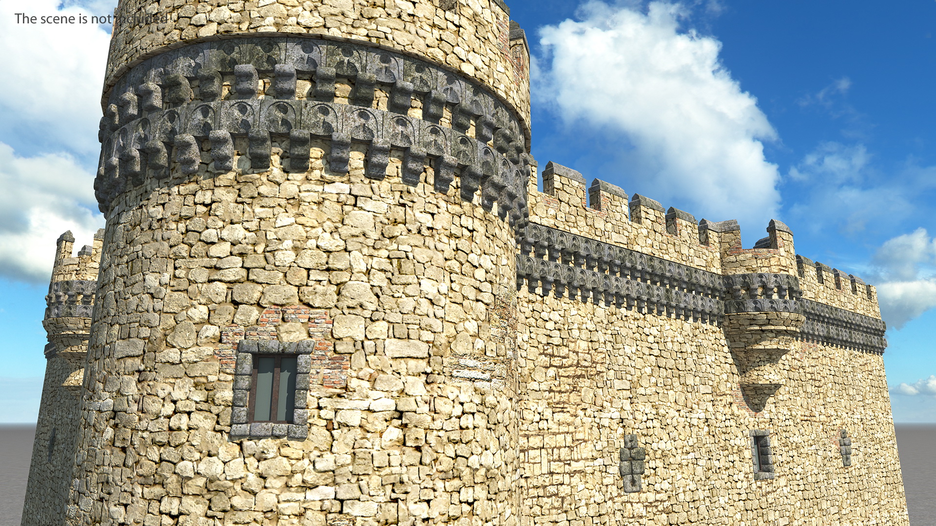 3D Castle Corner Wall model