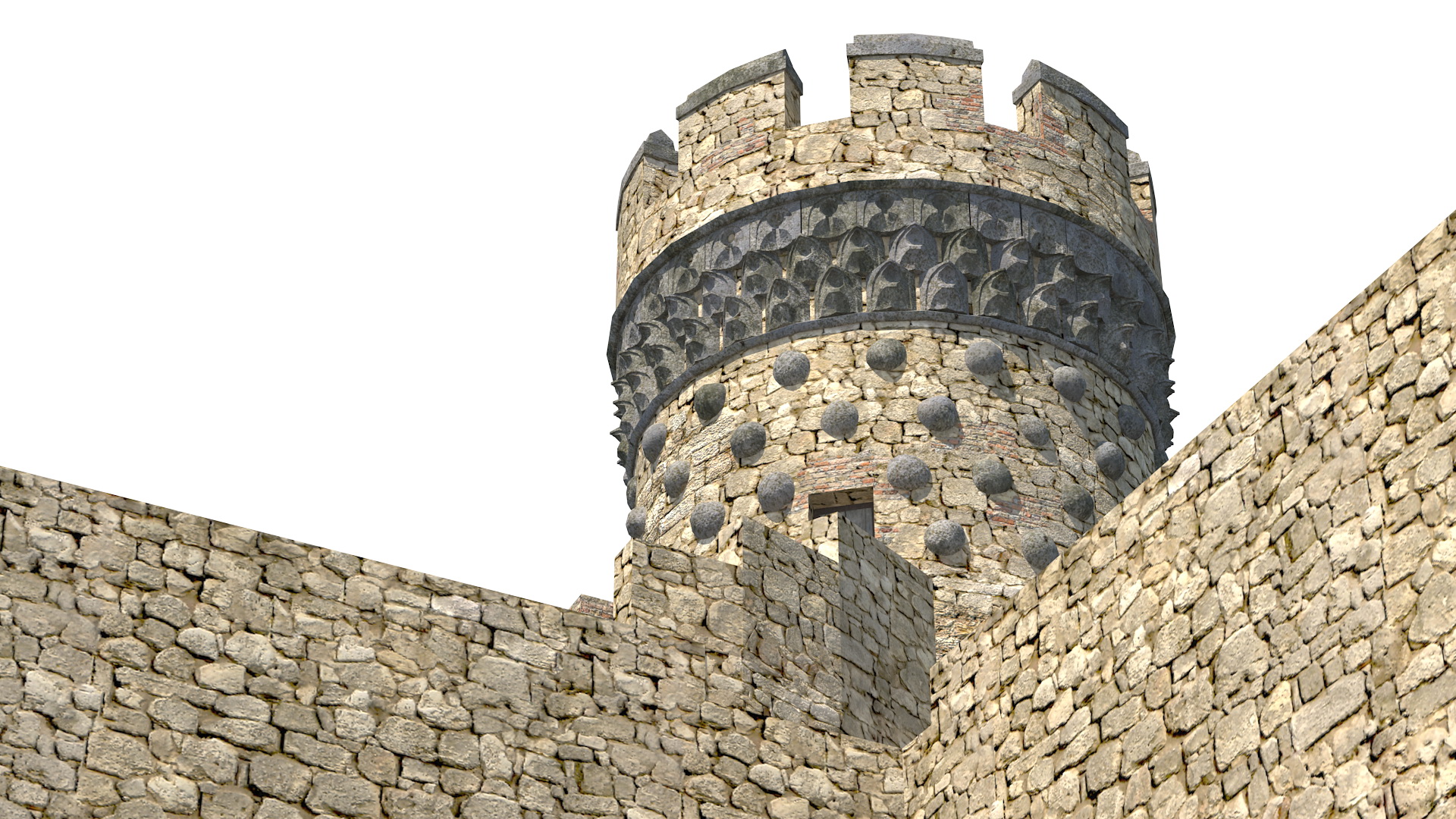 3D Castle Corner Wall model