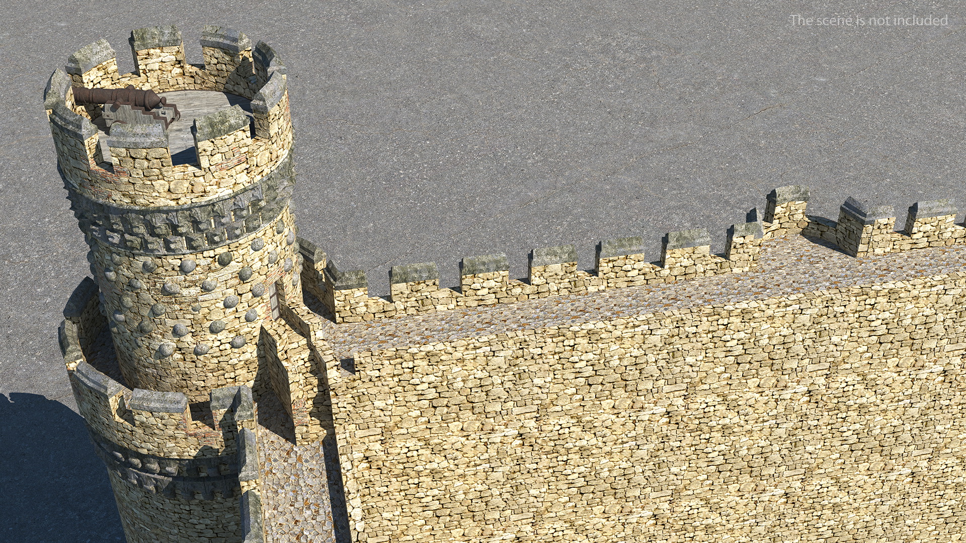 3D Castle Corner Wall model