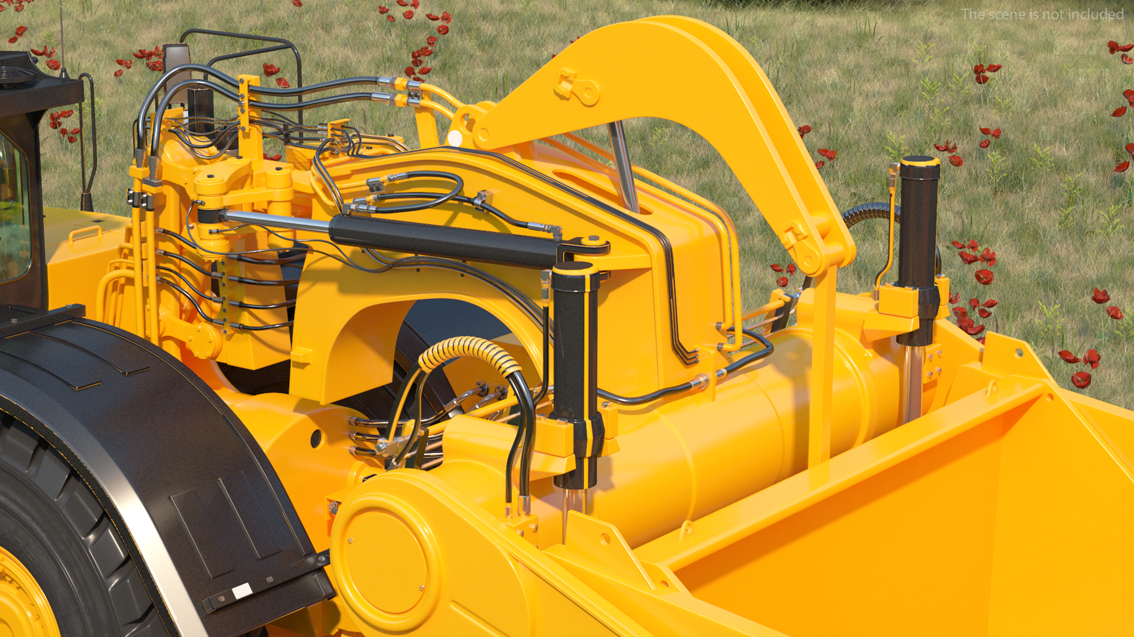 3D Wheeled Tractor Scraper model