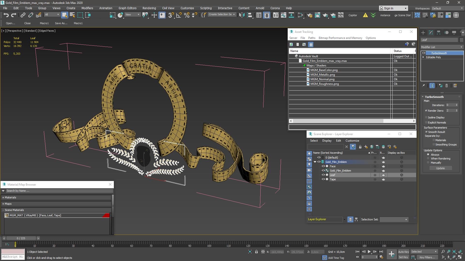3D Gold Film Emblem