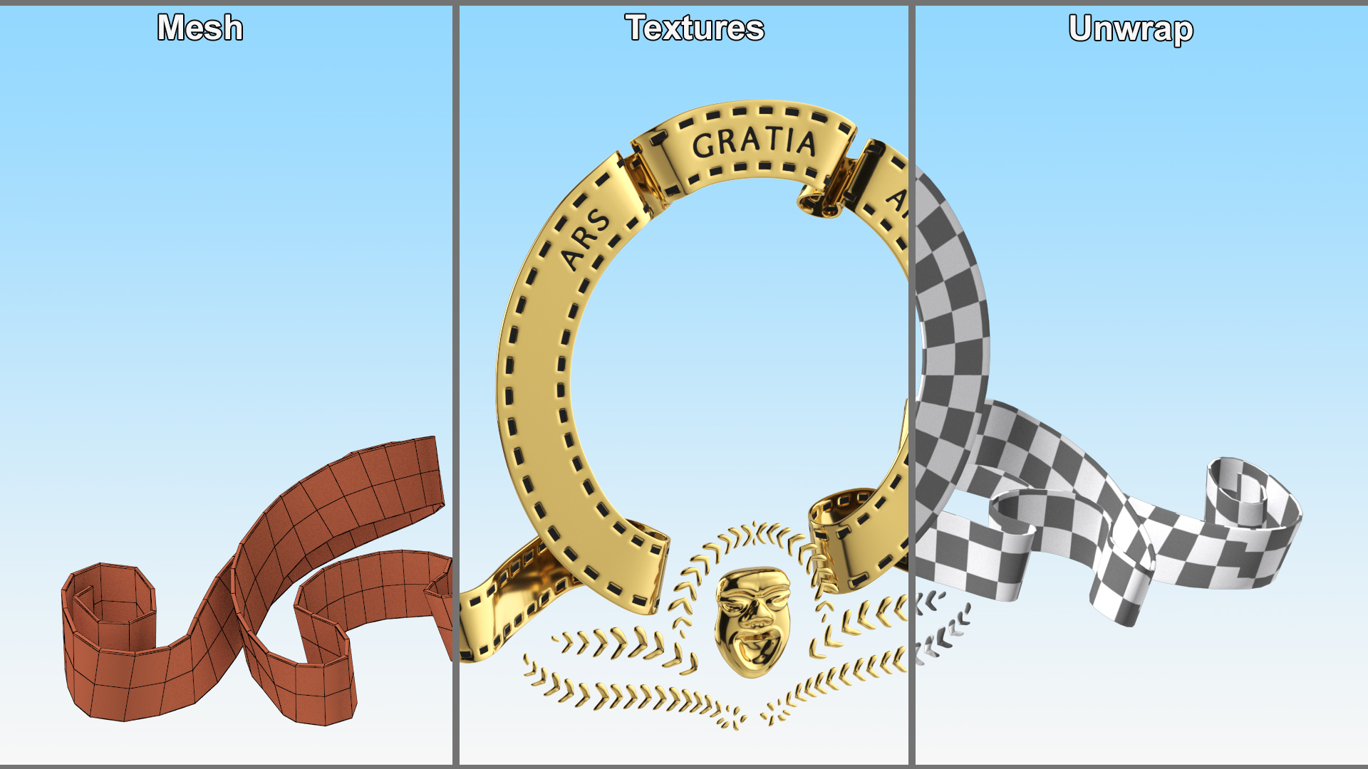 3D Gold Film Emblem