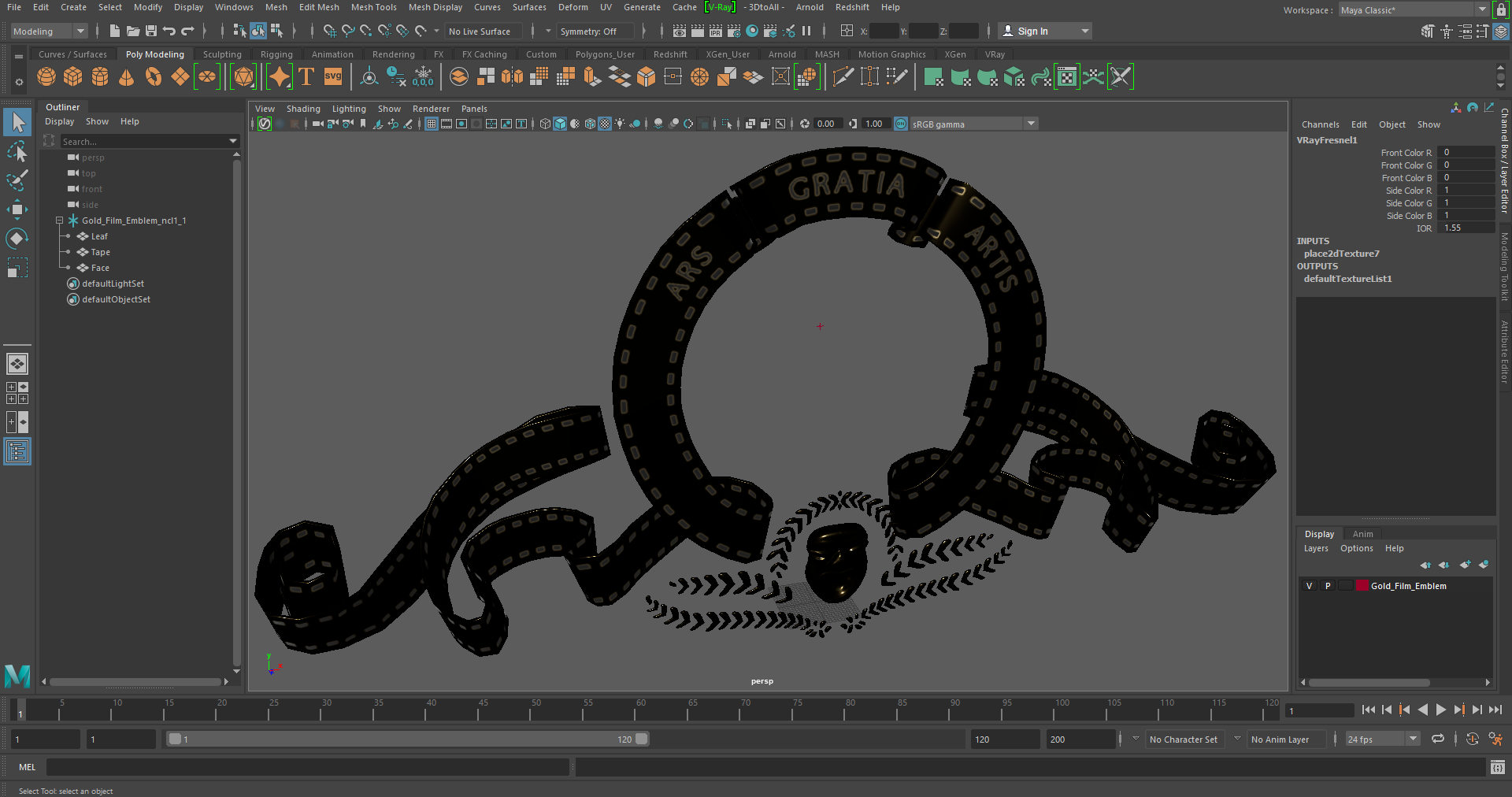 3D Gold Film Emblem