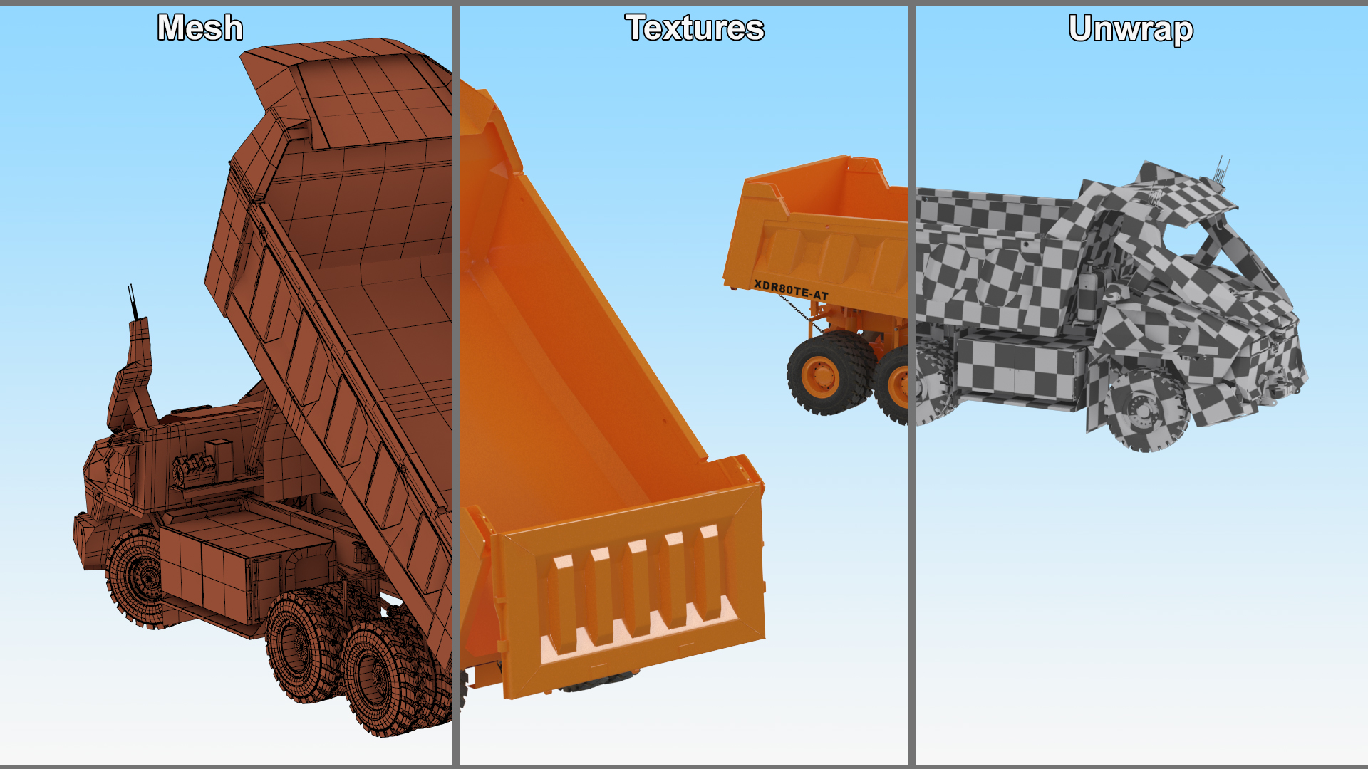 New XCMG Autonomous Electric Mining Truck Rigged for Maya 3D
