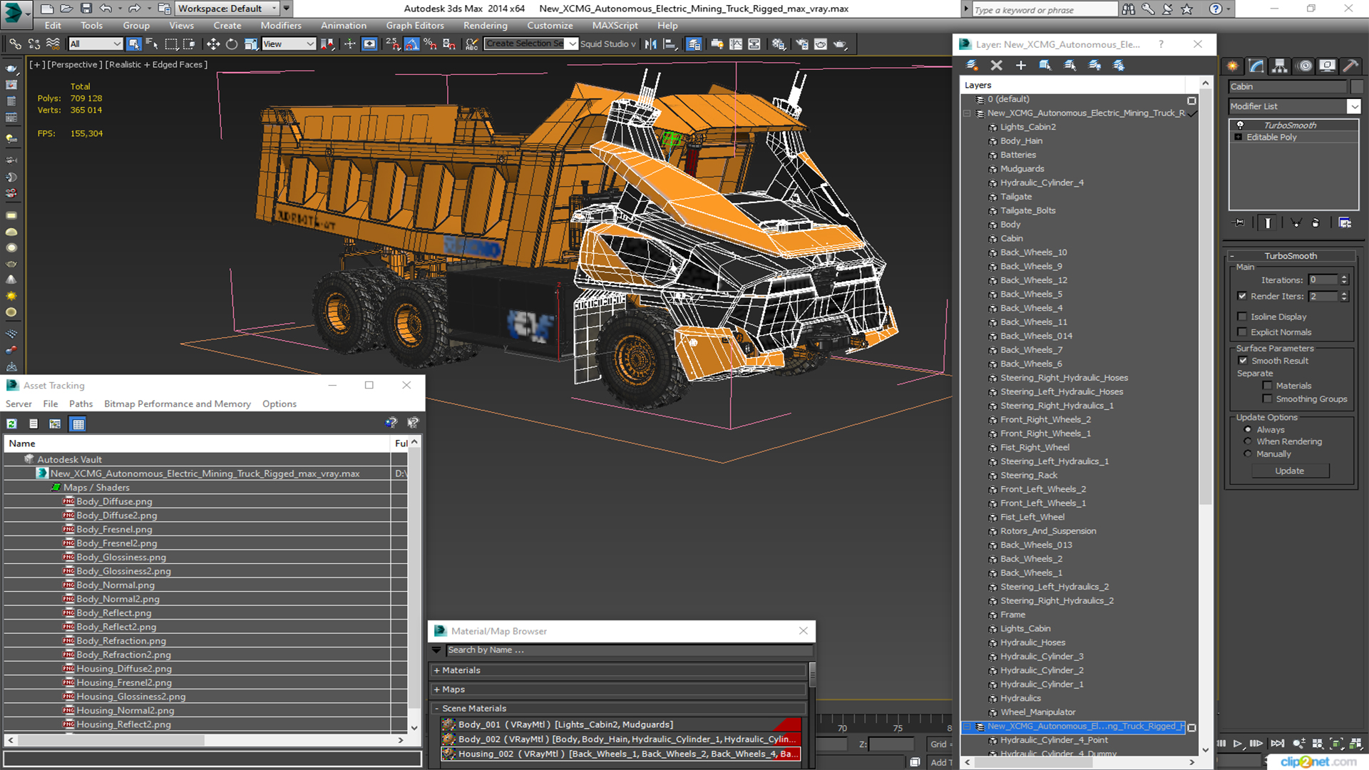 New XCMG Autonomous Electric Mining Truck Rigged for Maya 3D