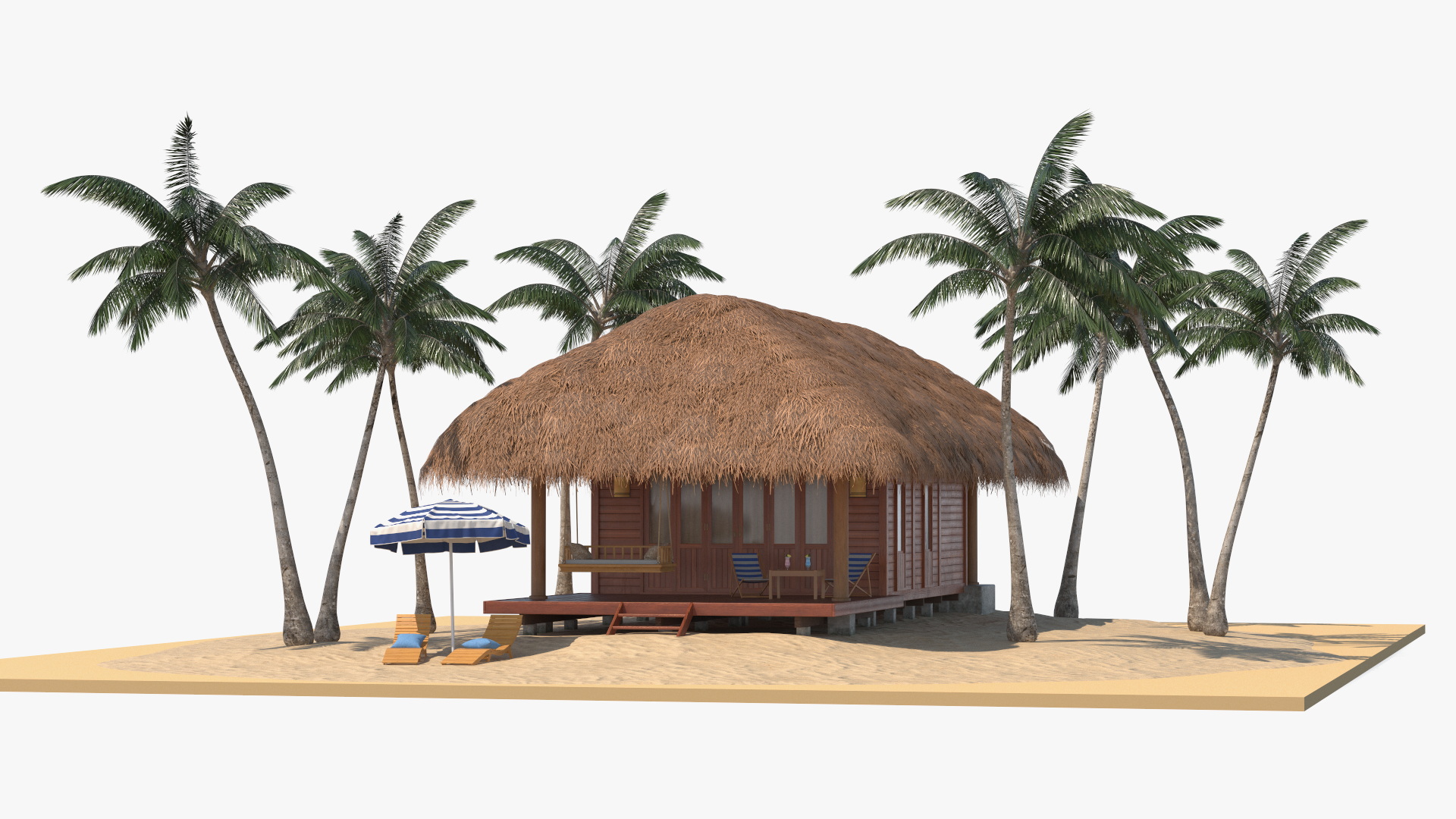 3D model Beach Hut Scene