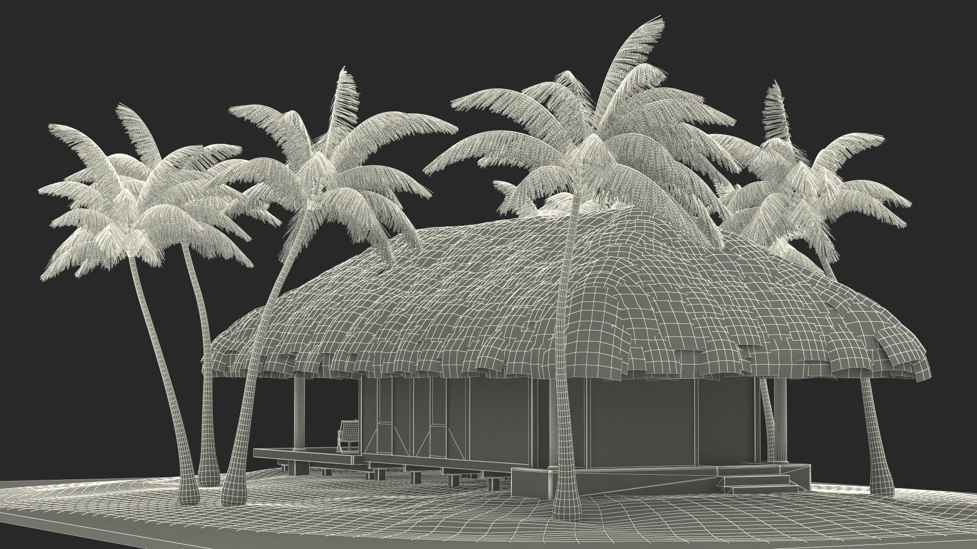 3D model Beach Hut Scene