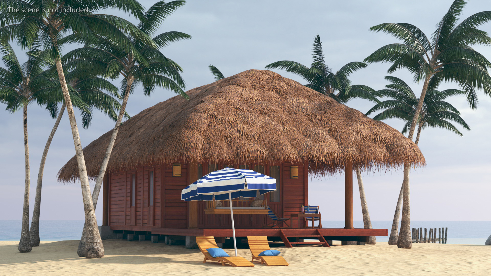 3D model Beach Hut Scene