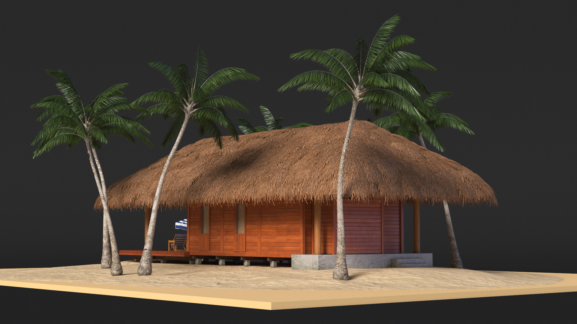 3D model Beach Hut Scene