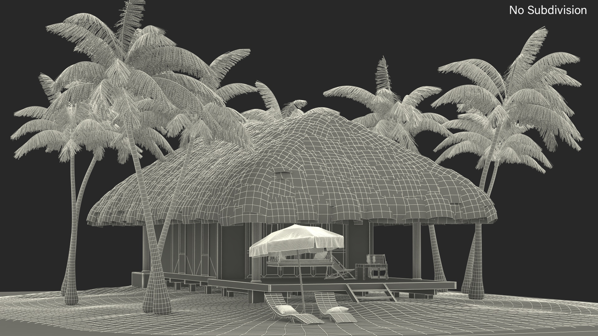 3D model Beach Hut Scene