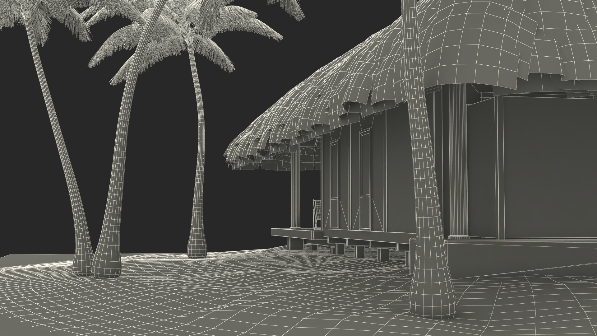 3D model Beach Hut Scene