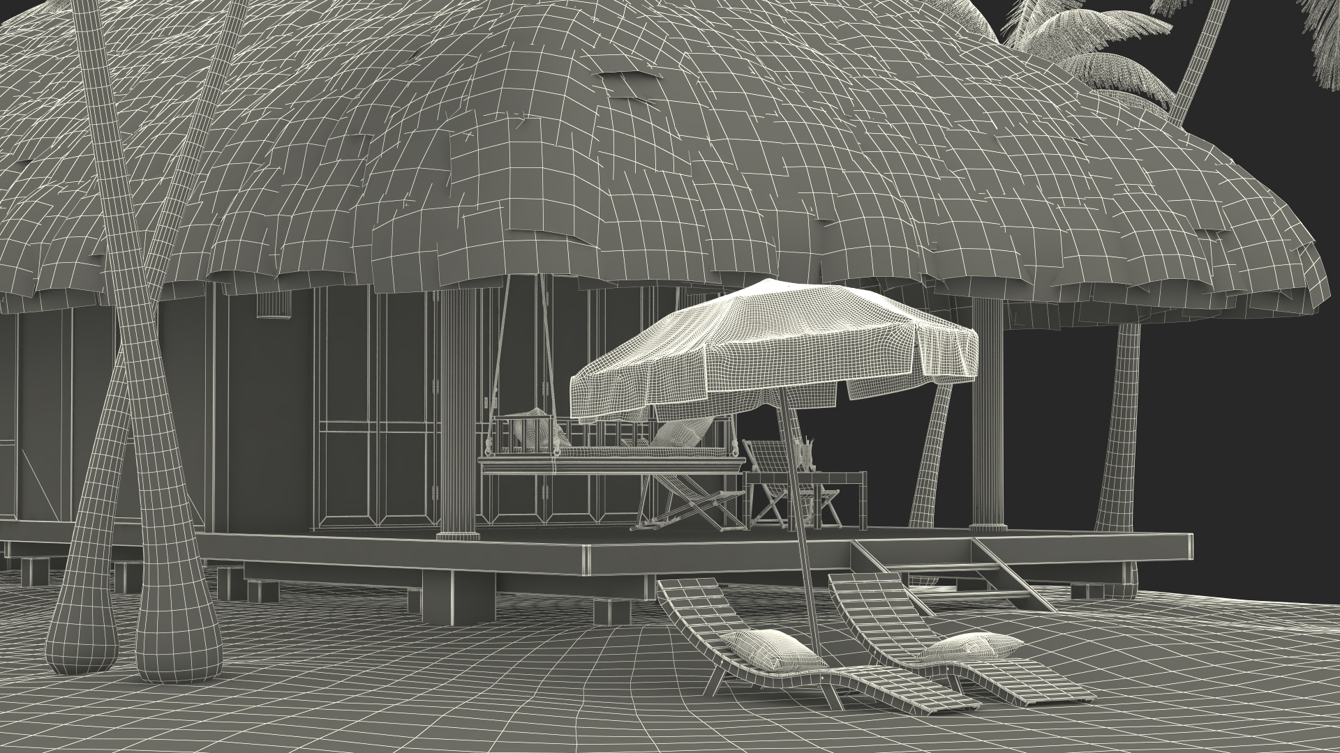3D model Beach Hut Scene