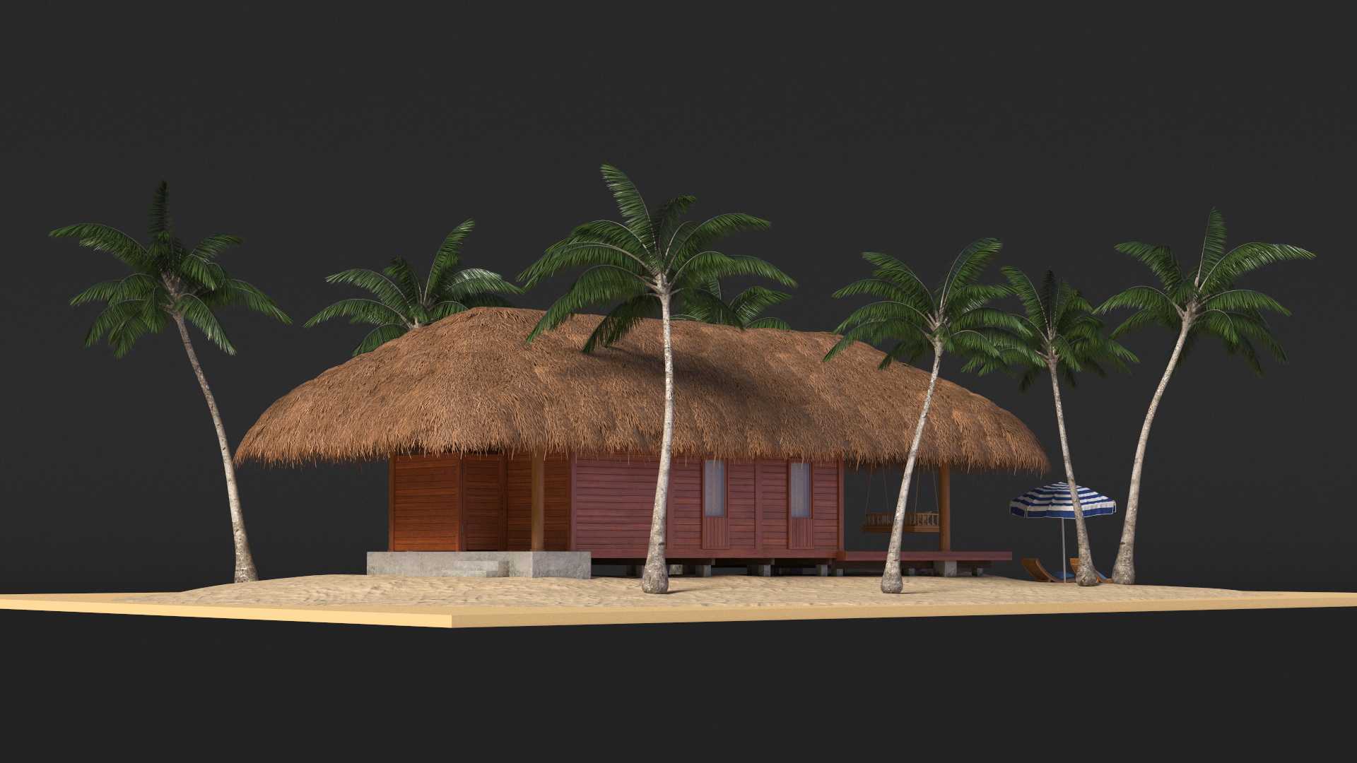 3D model Beach Hut Scene