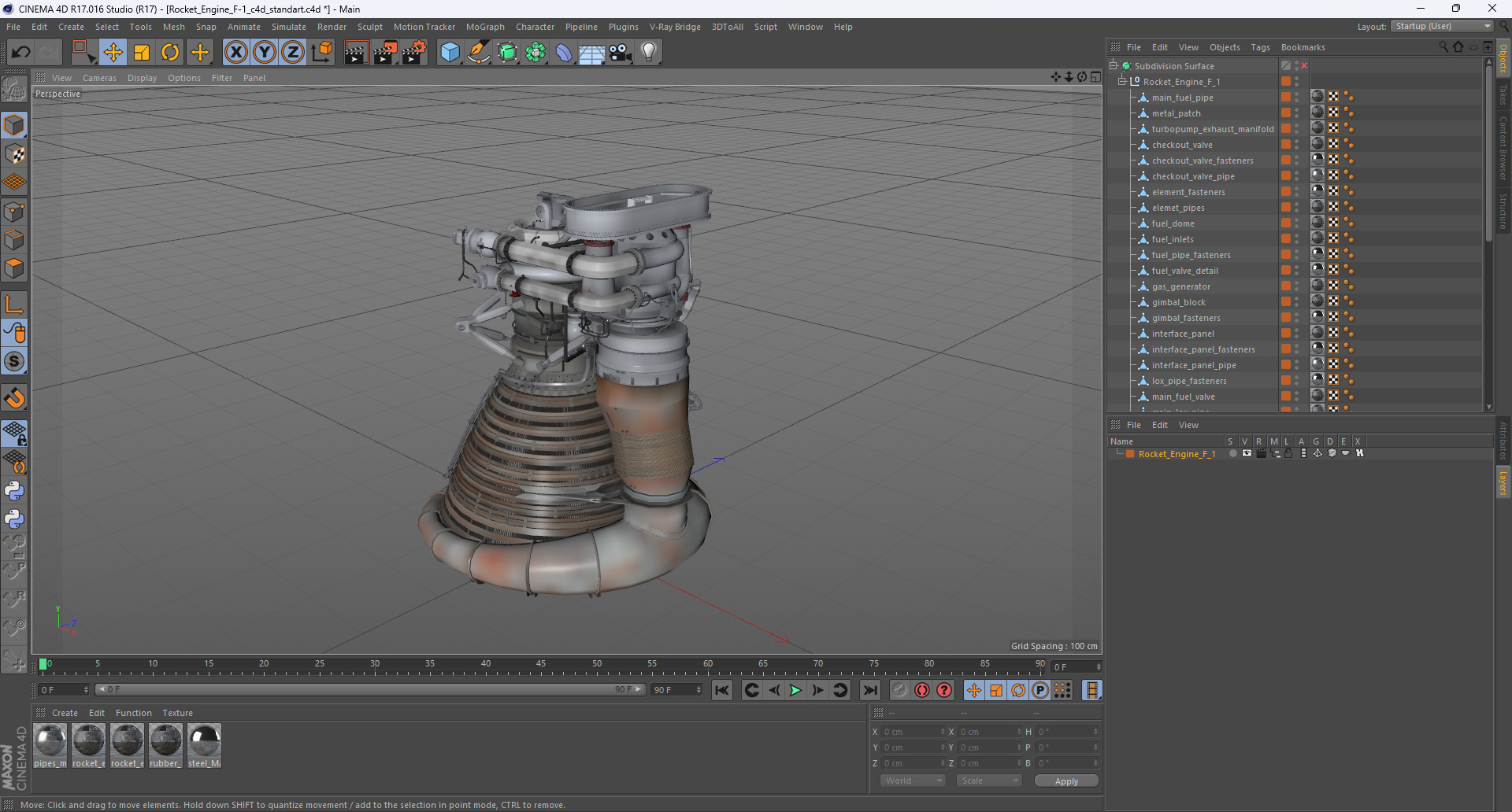 Rocket Engine F-1 3D