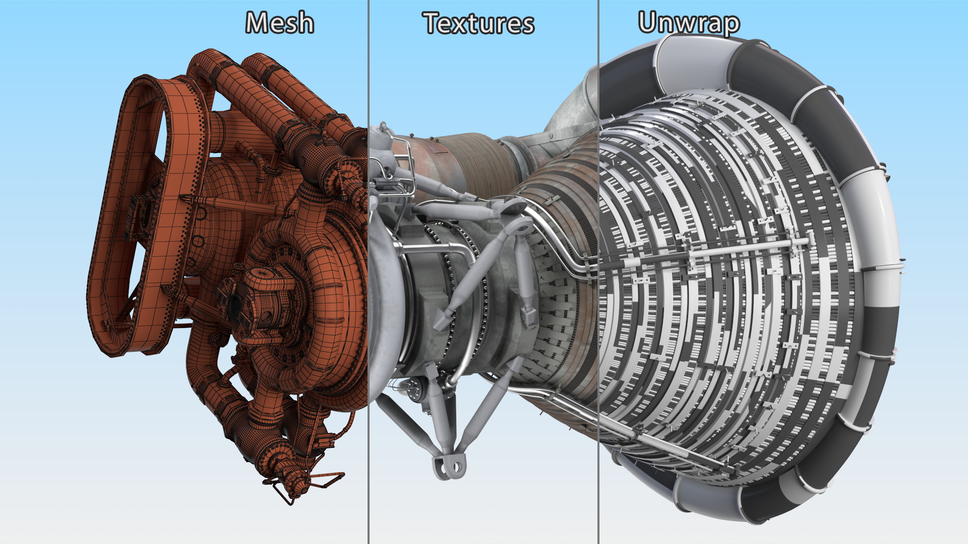 Rocket Engine F-1 3D