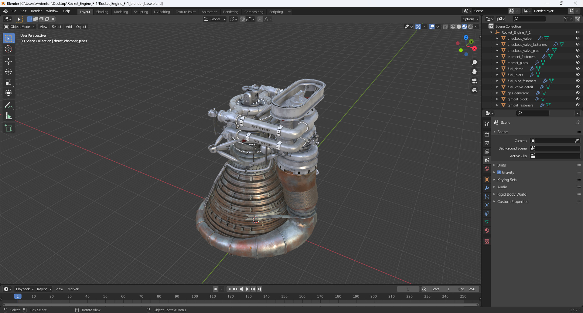 Rocket Engine F-1 3D