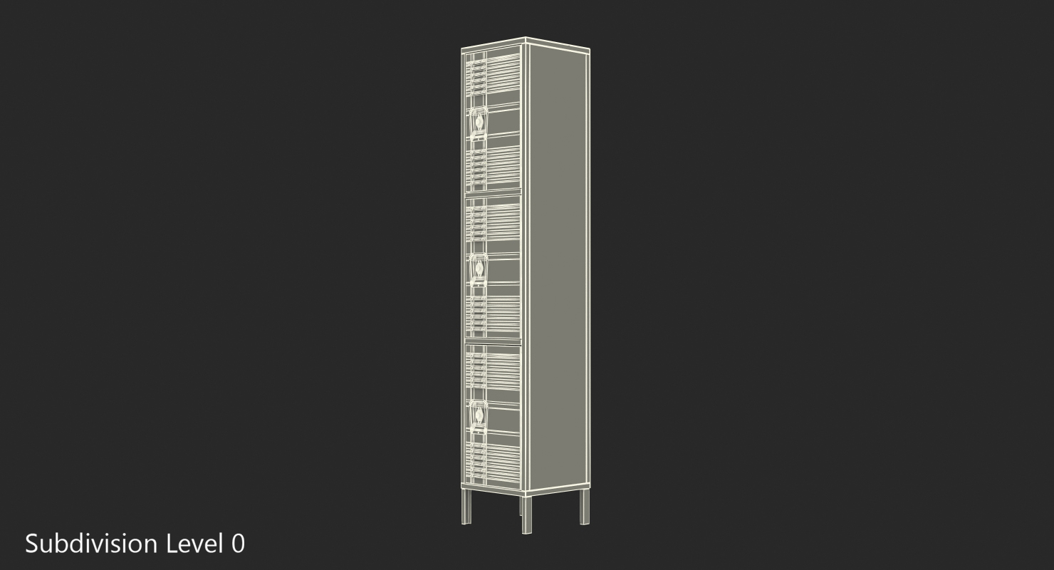 3-Door Steel Locker 3D model