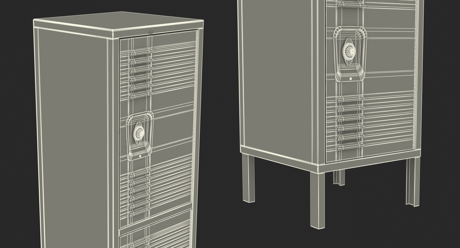 3-Door Steel Locker 3D model
