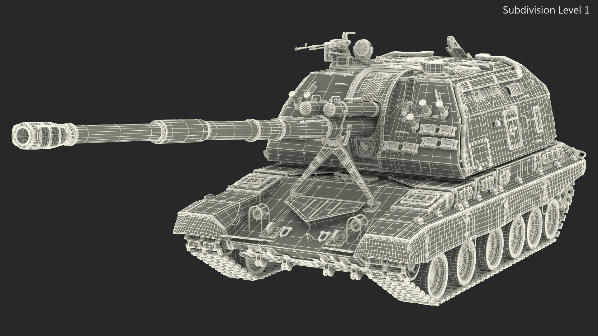 3D 2S19 Msta Green Camouflage