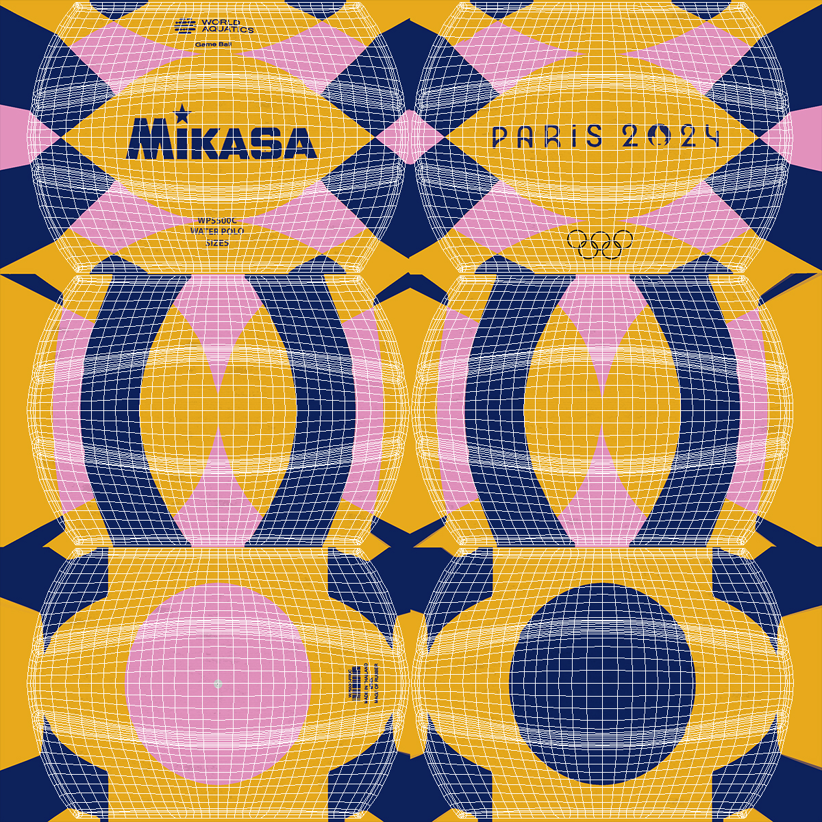 3D Water Polo Ball Mikasa Multicolor model