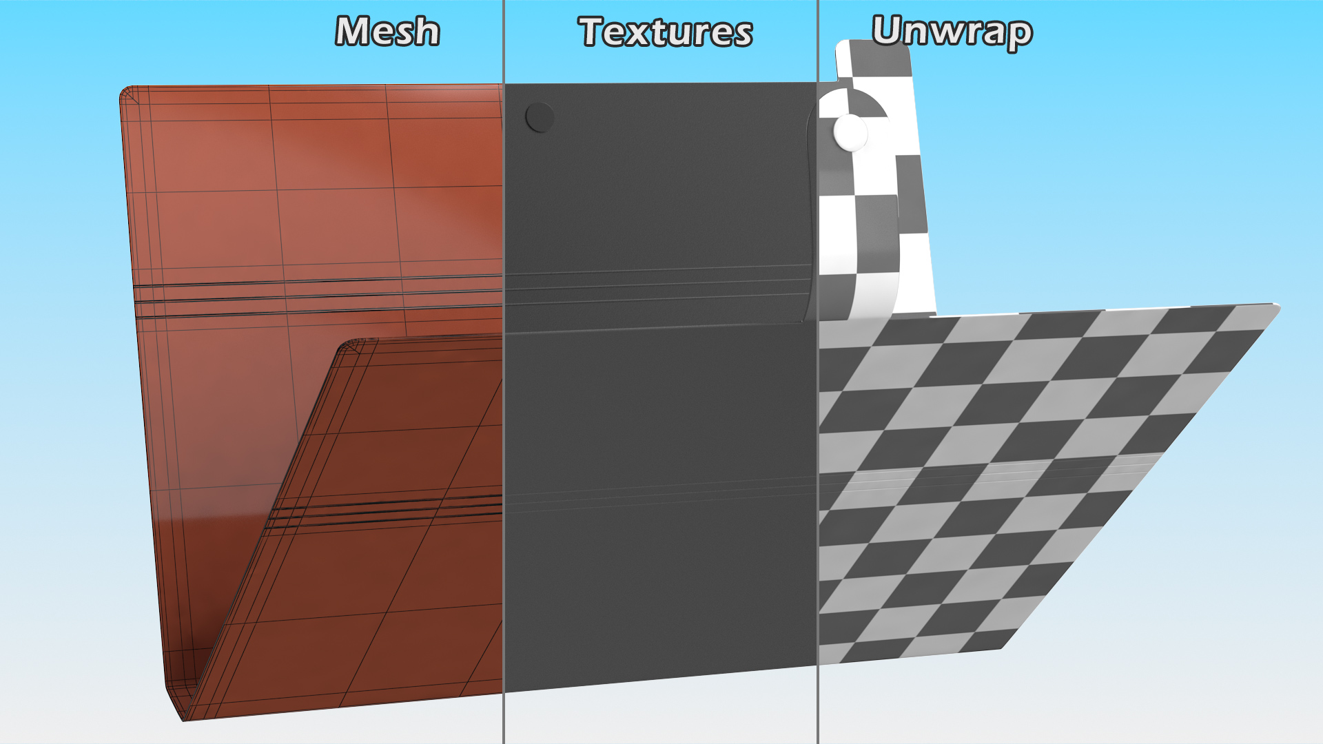 3D Plastic Paper Folder Open Black