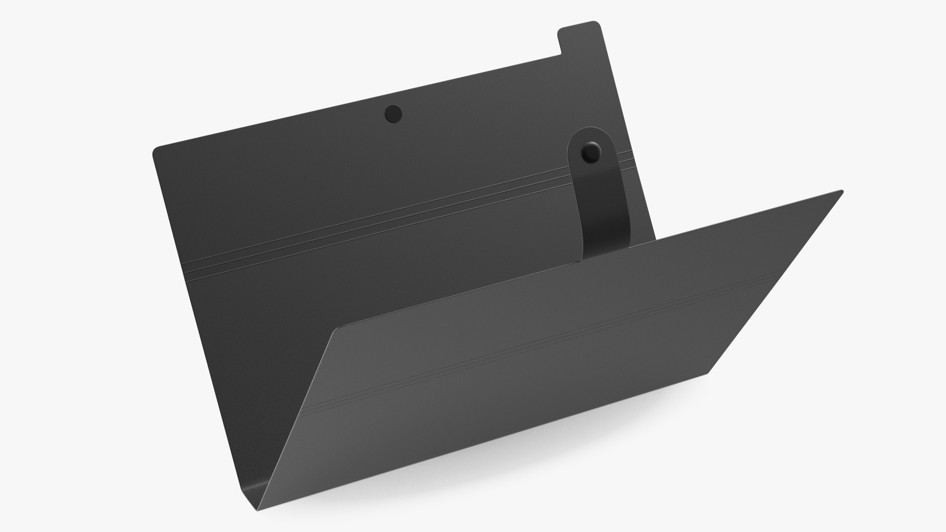 3D Plastic Paper Folder Open Black