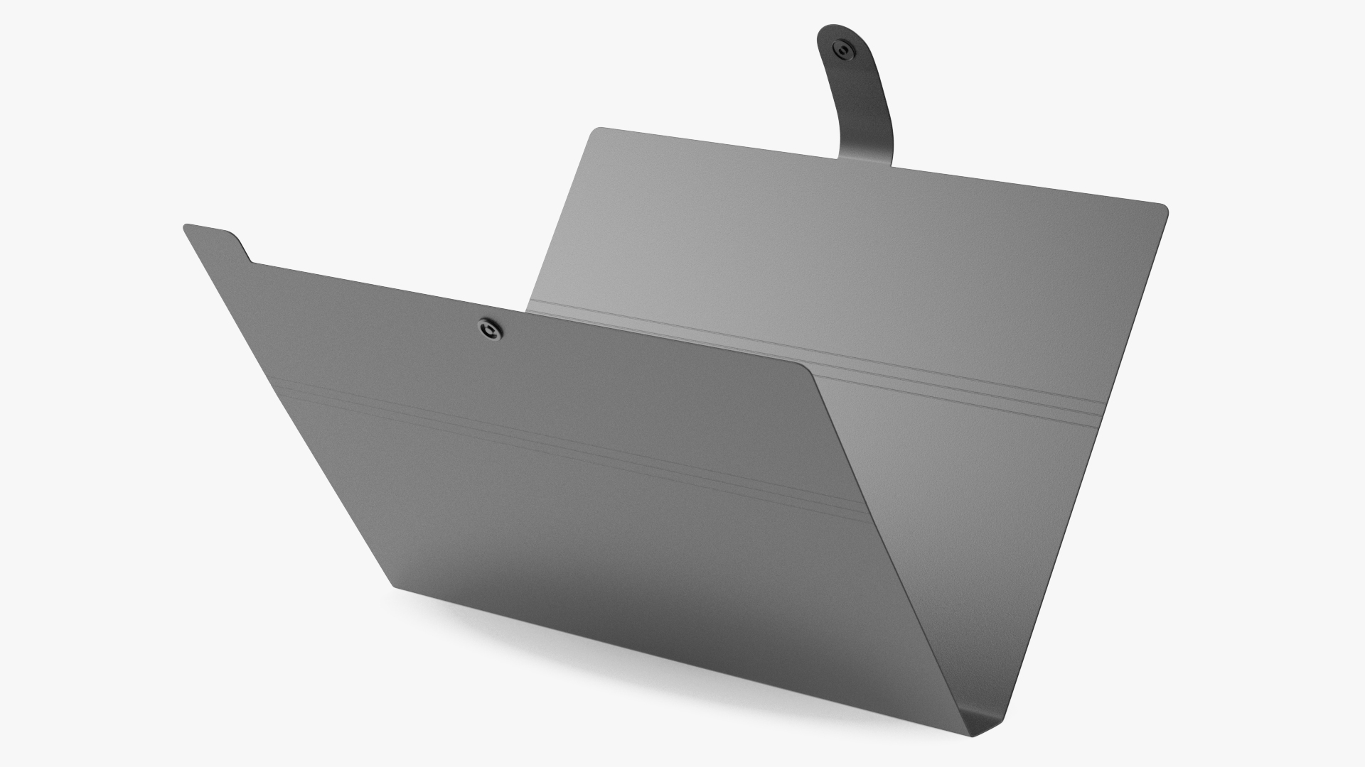 3D Plastic Paper Folder Open Black