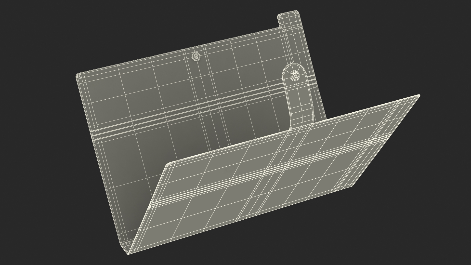 3D Plastic Paper Folder Open Black