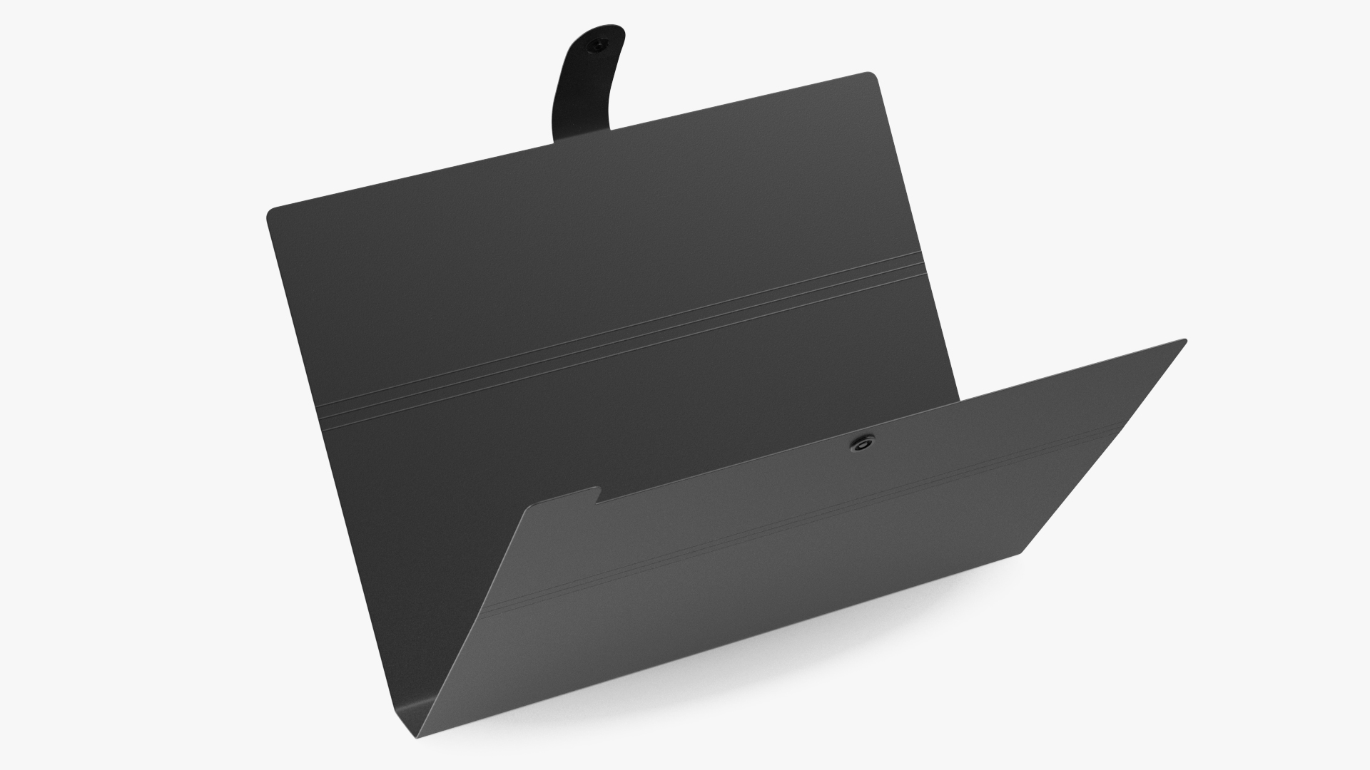 3D Plastic Paper Folder Open Black