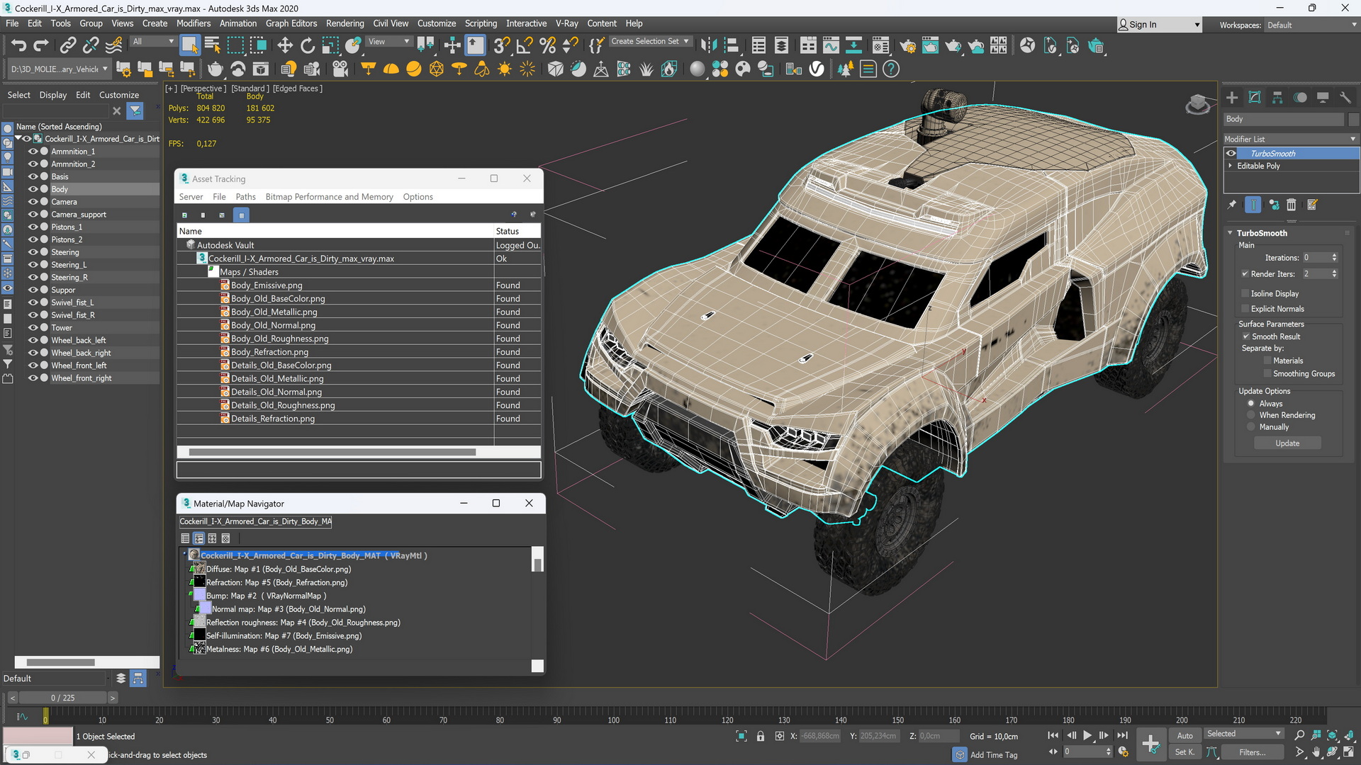 3D Cockerill I-X Armored Car Dirty
