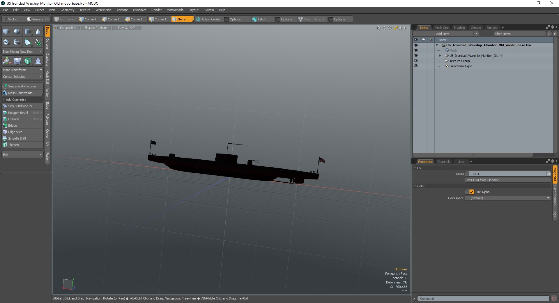 3D US Ironclad Warship Monitor Old