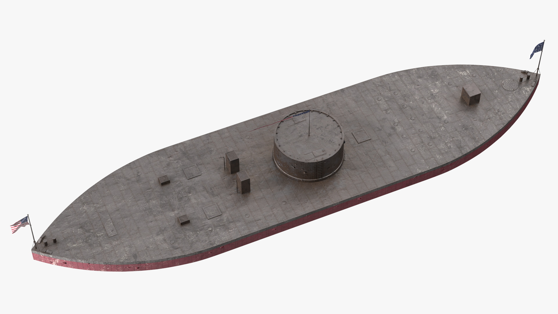 3D US Ironclad Warship Monitor Old