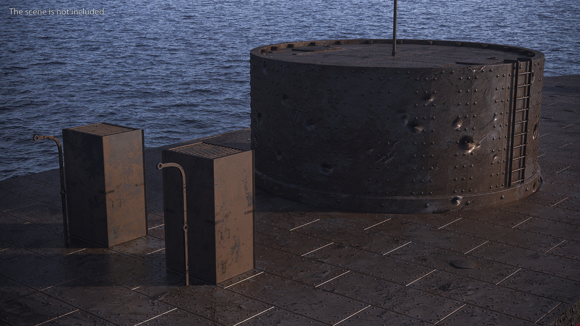 3D US Ironclad Warship Monitor Old