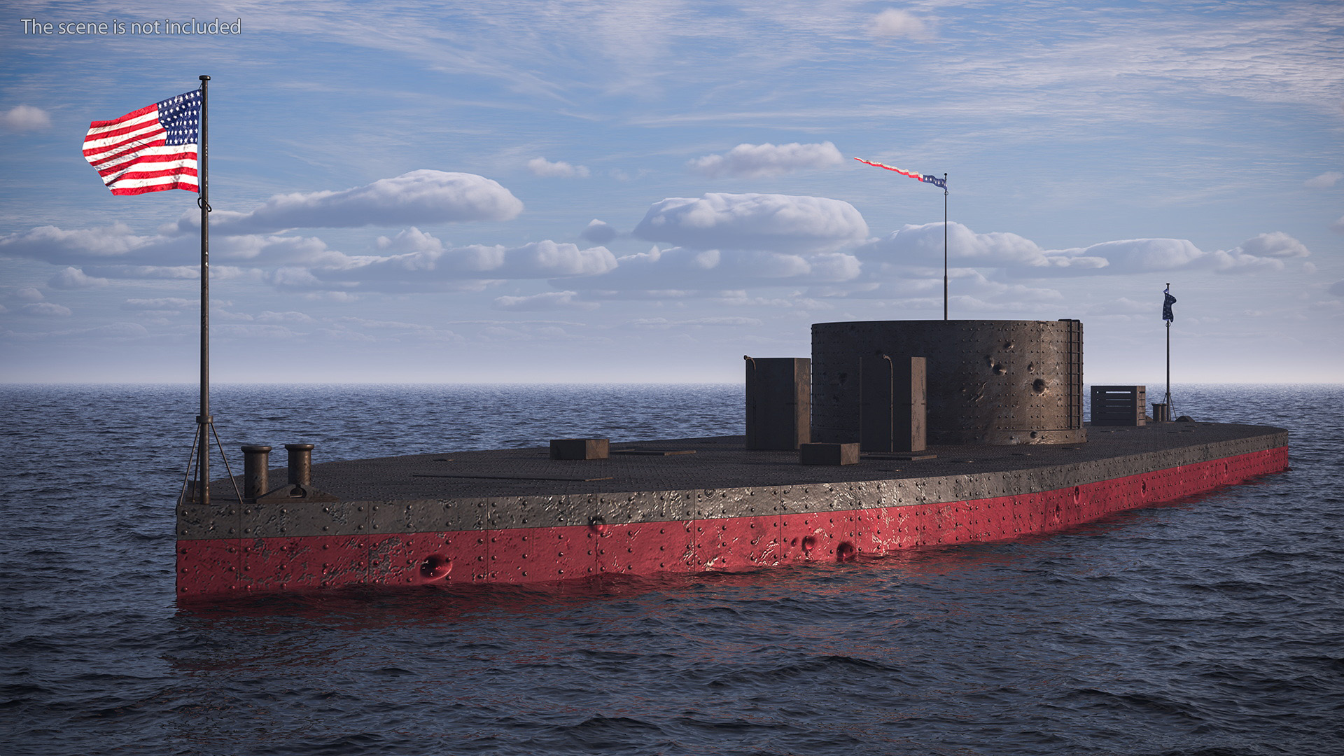 3D US Ironclad Warship Monitor Old